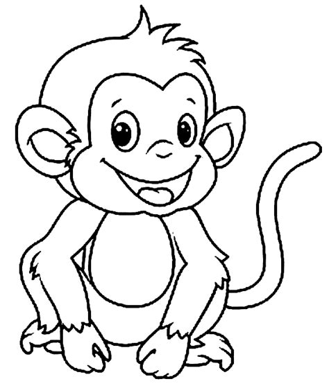 Adorable Monkey Coloring Page Free Printable Coloring Pages