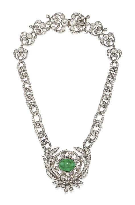 Late 19th Century Emerald And Diamond Necklace Christies