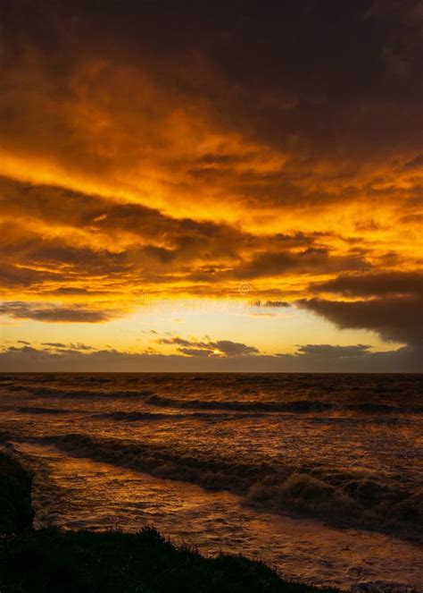 Stormy Sunset Stock Image Image Of Landscape Beach 177287203