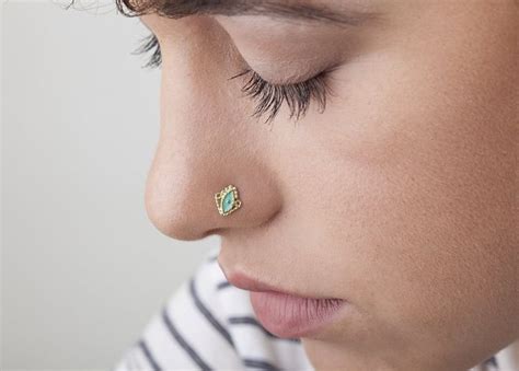 Jasmine Is A Delicate Gold Nose Stud Is Made To An Indian Design With