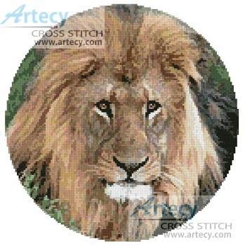 Free mothers day wreath cross stitch; Lion Head Circle Cross Stitch Pattern lion