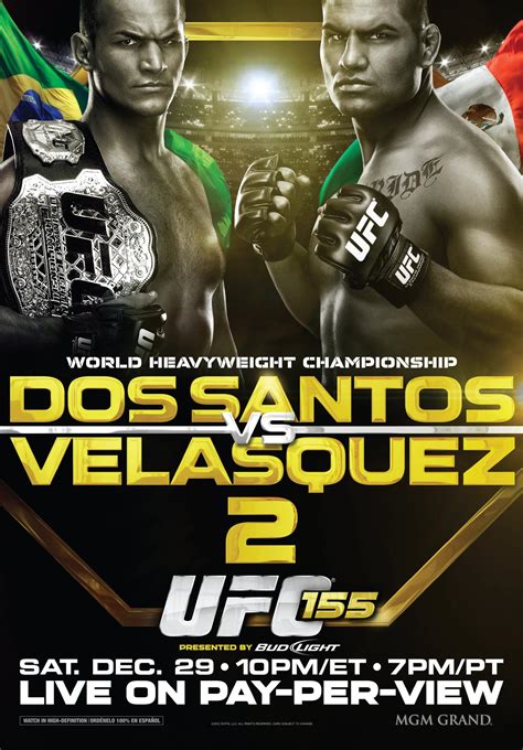 Ultimate fighting championship (ufc) has 13 upcoming event(s), with the next one to be held in ufc to date, ultimate fighting championship (ufc) has held 559 events and presided over. UFC 155: Dos Santos vs. Velasquez Line-Up Finalized ...