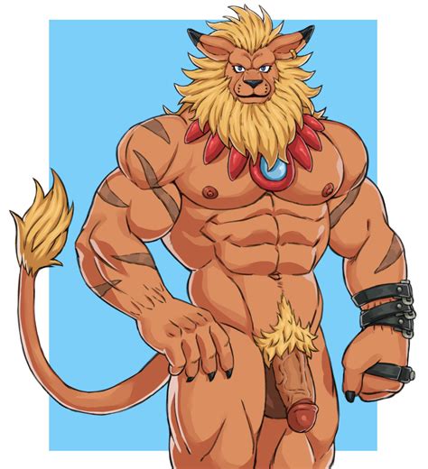 Rule 34 Anthro Digimon Erection Growlygruntz Leomon Lion Male Male Only Penis Solo 3817736