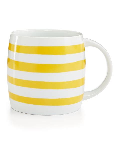 Martha Stewart Collection Mugs Collection Yellow Stripe Mug Created