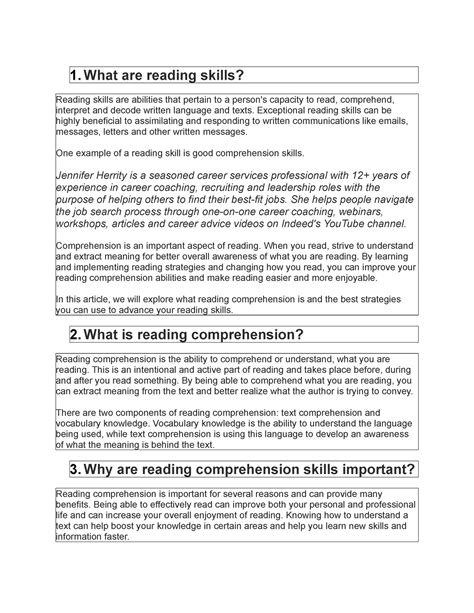 Topic Discussion 1 What Are Reading Skills Reading Skills Are
