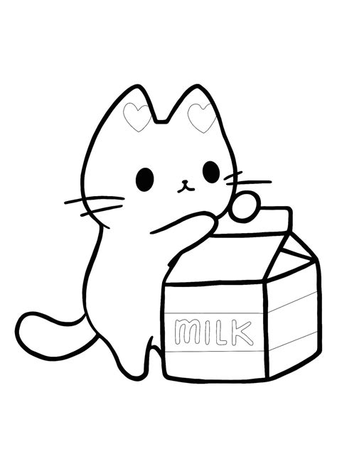 Kawaii Cat Coloring Pages 4 Kawaii Animals Coloring Sheets 2021
