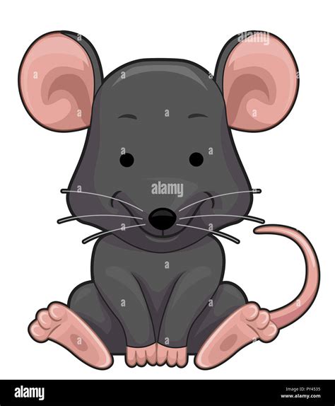 Illustration Of A Rat Smiling And Sitting Down Stock Photo Alamy