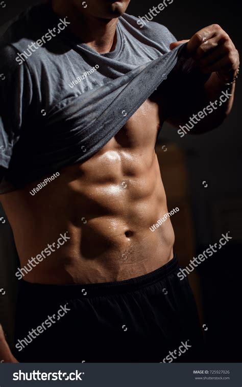 Man Muscular Torso Showing Six Pack Stock Photo Shutterstock