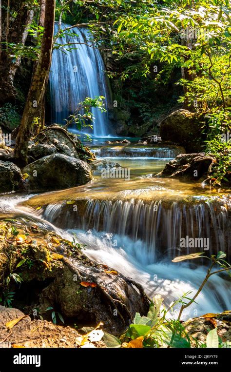 Cascade Of Waterfalls In Thailand Jungle Stock Photo Alamy