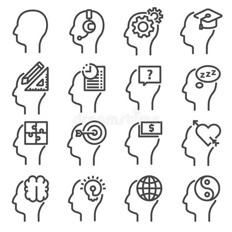 Thinking Heads Icons Business Stock Illustrations 44 Thinking Heads