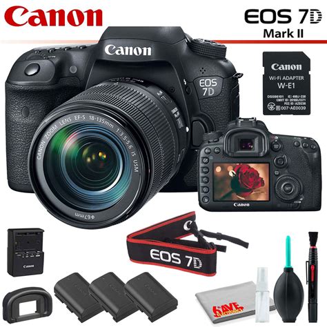 Canon Eos 7d Mark Ii Dslr Camera Intl Model With 18 135mm Lens And W E1