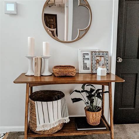 If your budget doesn't allow you to buy all new decor (because that tends to happen after. neutral boho entryway and console table styling #Regram ...