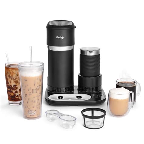 Mr Coffee In Single Serve Latte Iced And Hot Coffee Maker Black Walmart Com