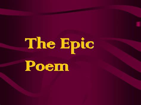 Ppt The Epic Poem Powerpoint Presentation Free Download Id5454648