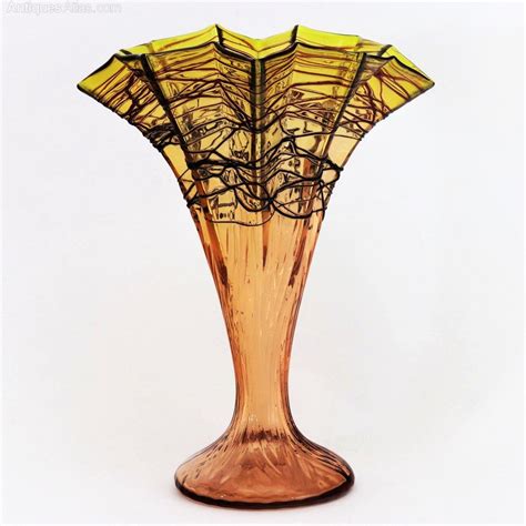 Antiques Atlas Kralik Glass Fan Shaped Art Vase C1910 Shape Art Art Nouveau Vase
