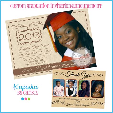 Grad Party Memory Board Custom Photo Invitations Announcements And