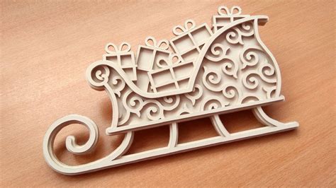 C92 Christmas Sleigh Scroll Saw Pattern Pdf Dxf Svg Eps Etsy