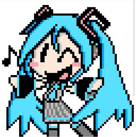 Miku Pixel Art Vocaloid Amino