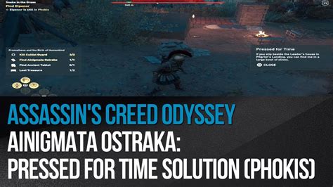 Assassin S Creed Odyssey Ainigmata Ostraka Pressed For Time Solution