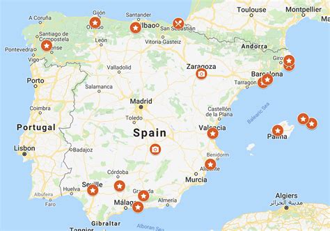 Places To Visit In Spain Map United States Map
