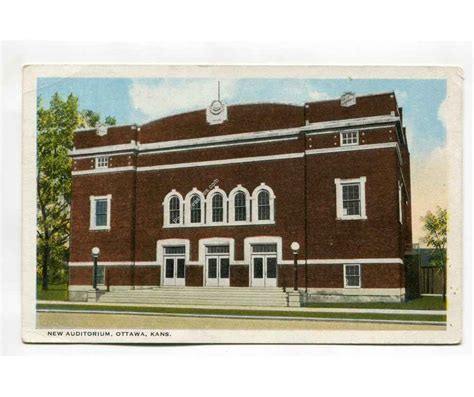 New Auditorium Ottawa Kansas Postcard