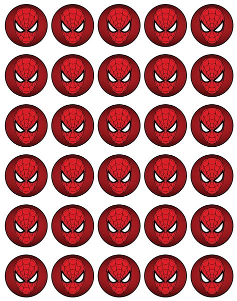 Buy 30 X Edible Cupcake Toppers Themed Of Spiderman Face Collection Of