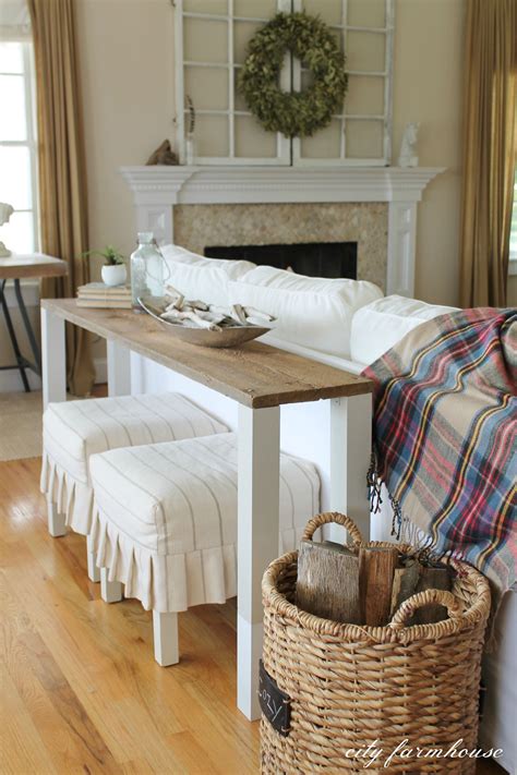 The Easiest DIY Reclaimed Wood Sofa Table | Wood sofa table, Farmhouse