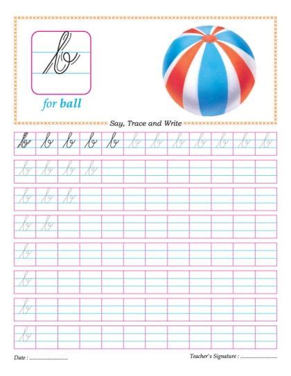 Cursive Small Letter B Practice Worksheet Cursive Small Letters