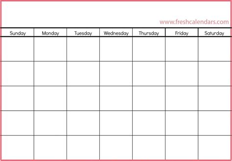Blank 31 Day Calendar Customize And Print