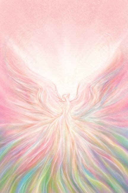 An Abstract Painting With Pastel Colors And White Wings In The Center