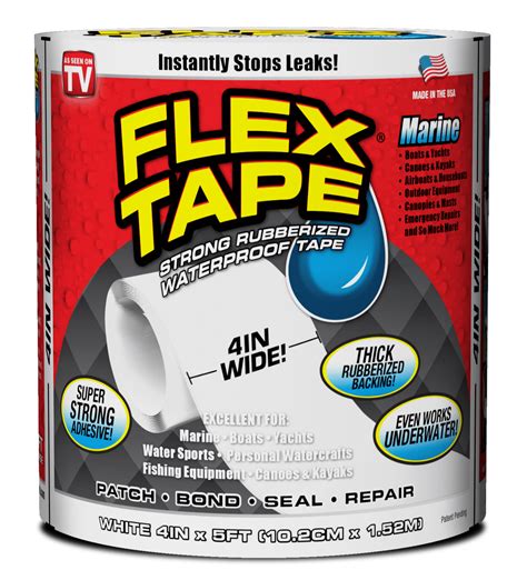 Flex Tape Strong Rubberized Waterproof Tape Marine 4 Inches X 5 Feet