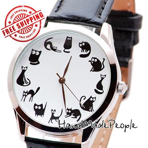 Need a gift for the cat lover in your life? Cat Lover Gift - Black Cats Watch - Unique Women's Watches ...