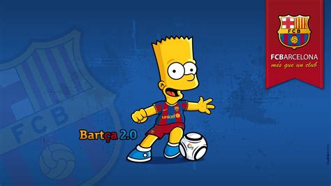 Cartoons Blue Sports Soccer The Simpsons Bart Simpson Fc Barcelona Blaugrana
