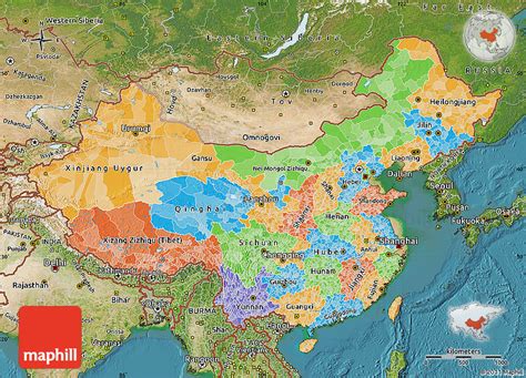 China Map And Satellite Image China Map Ancient China