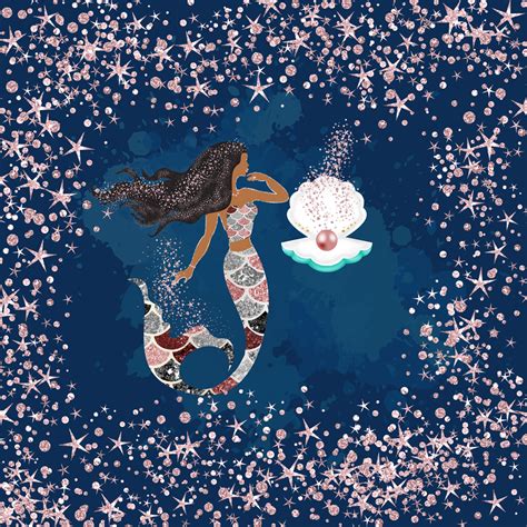 Glitter Mermaids Digital Paper 46846 Backgrounds Design Bundles