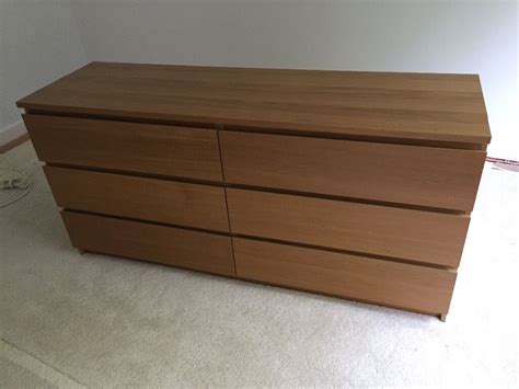 Ikea Malm 6 Drawer Chest Of Drawers Oak Veneer In Sale Manchester