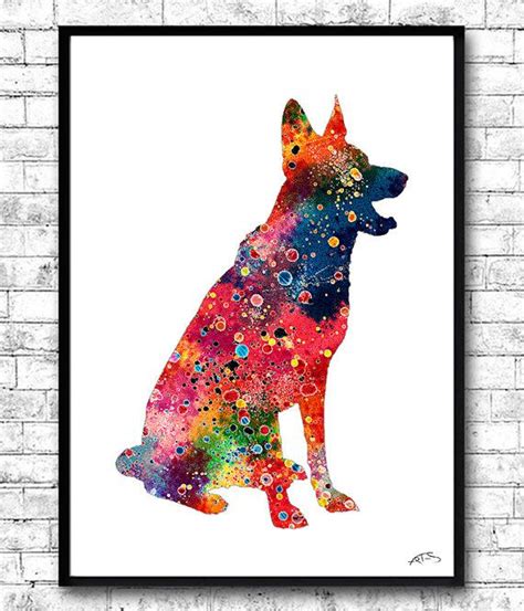 German Shepherd Watercolor Print Dog Art Watercolor By Artsprint