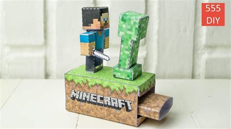 Diy Minecraft Paper Craft Toy มายคราฟ โมเดลกระดาษ Youtube