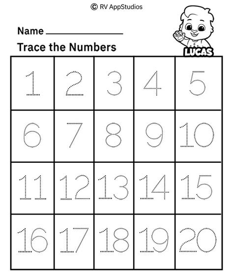 Dotted Numbers Worksheets