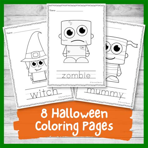 8 Simple Halloween Tracing And Coloring Pages Printable Pdf