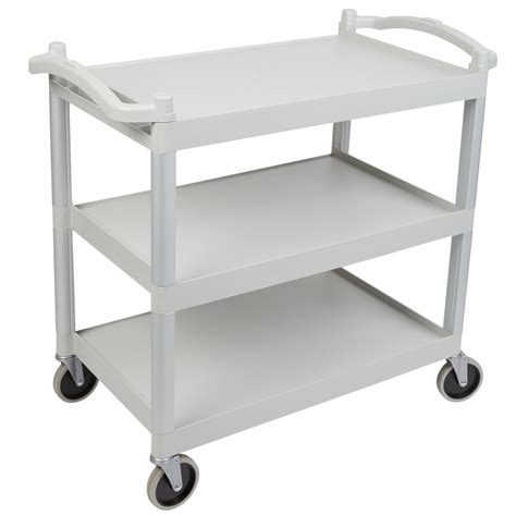 Cambro Bc340kd480 Speckled Gray Three Shelf Utility Cart Unassembled