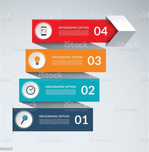 Vector Infographic Arrow Template Business Growth Concept With 4
