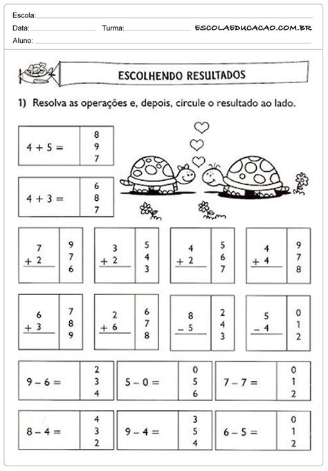 Atividades De Matematica Para Ano Educa