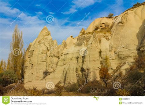 Cappadocia Rock Towers In Autumn Stock Image Image Of Formation