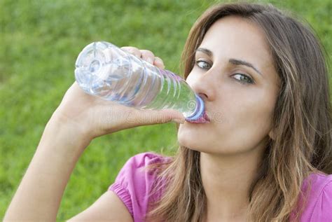 Woman Drinking Water Stock Photo Image Of Girl Happy 32449750