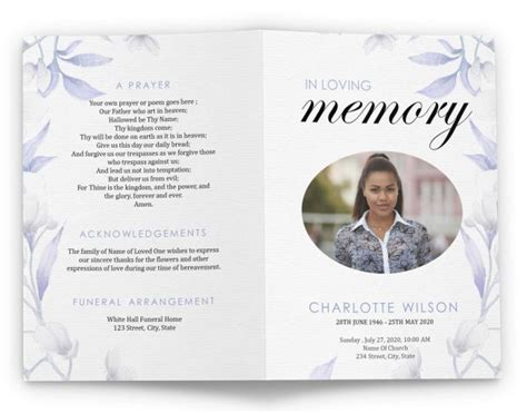 Download Funeral Pamphlet Template For A Beautiful Diy Funeral Brochure