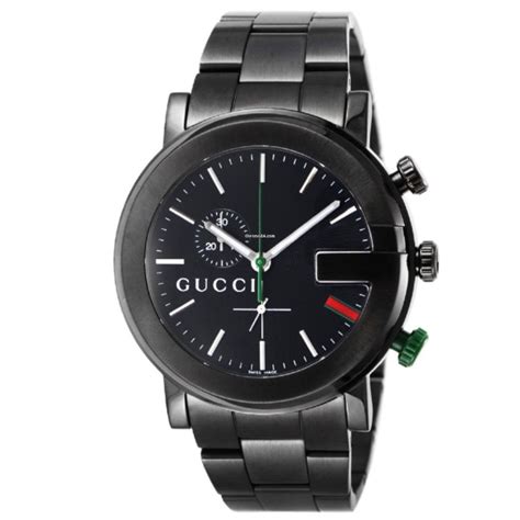 Gucci Ya101331 G Chrono Quartz Black Dial Stainless Steel For 1371