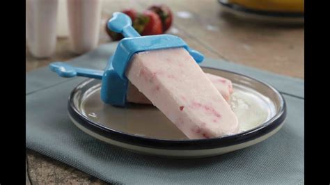 Paletas De Yogur Con Fresa Youtube