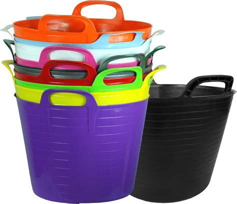 40l 40 litre large robust flexi tubs set of 5 mixed assorted colours randomly picked multi