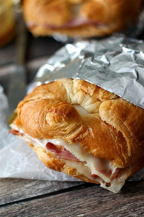 Hot Ham And Swiss Croissants Melty Cheesy Perfection